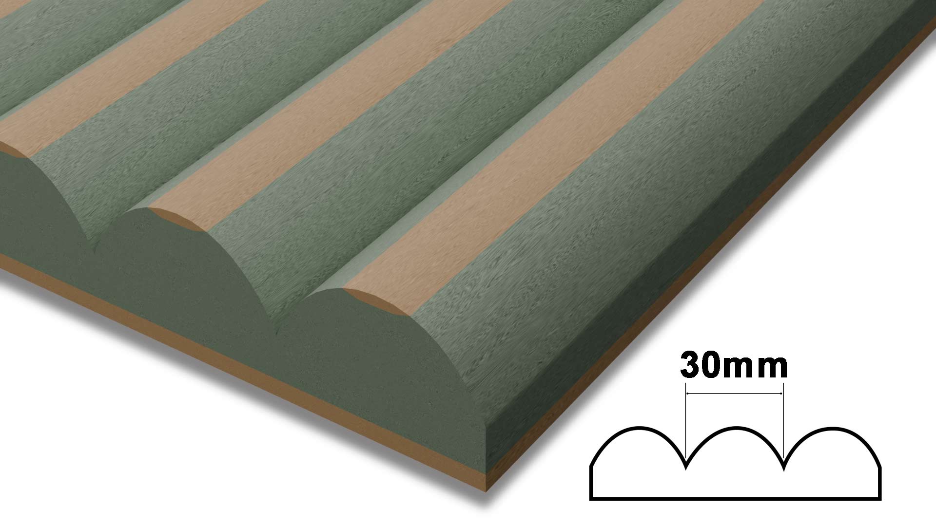 Fluted MDF Panels - Ridge Width 30mm Fluted MDF Panels - Ridge Width 30mm